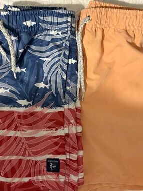 Lot of 2 The Endless Summer boys size 12 bathing suits swim trunks 🇺🇸 🍊